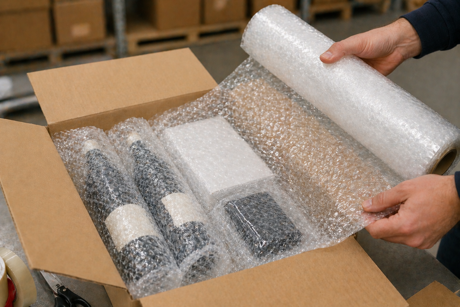 Papel burbuja para protección de envíos