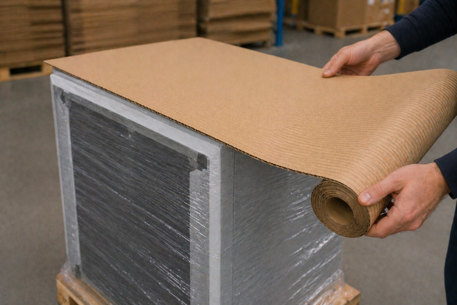 Papel corrugado para protección de envíos