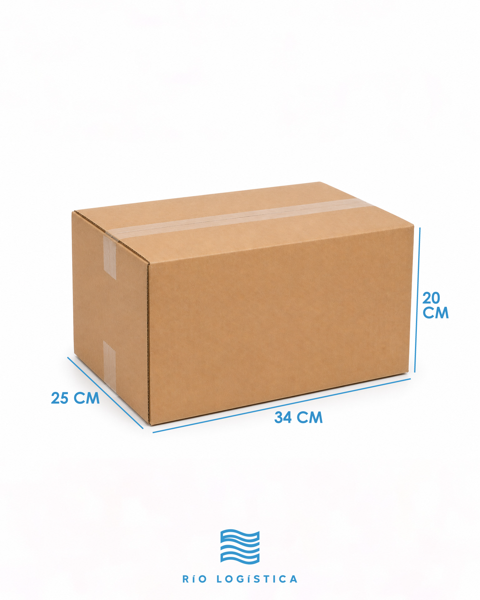 Caja de cartón corrugado 34x25x20 cm para envíos